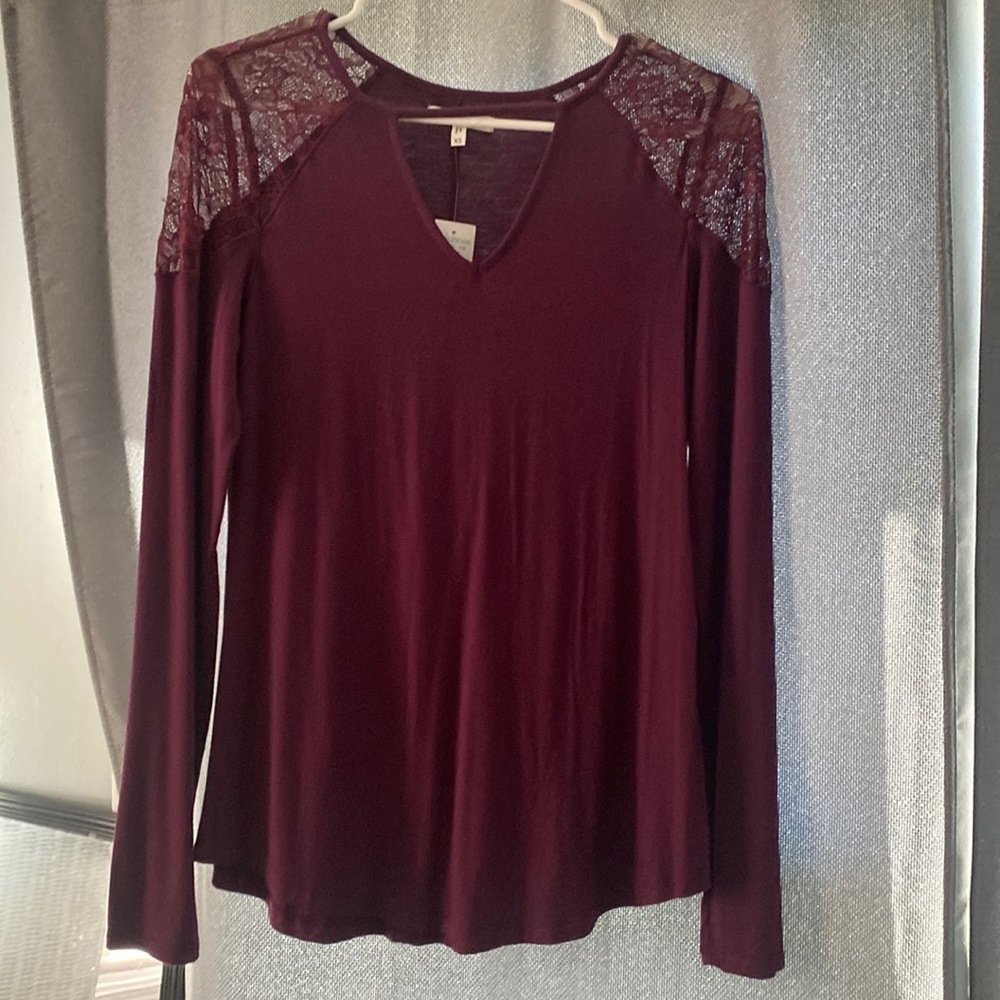 Maroon Lace Tunic top
